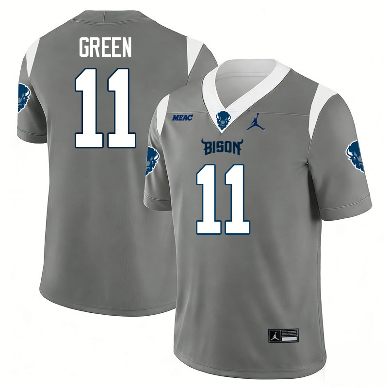 Howard Bison #11 Kedrick Green College Football Jerseys,Uniforms Stitched-Grey